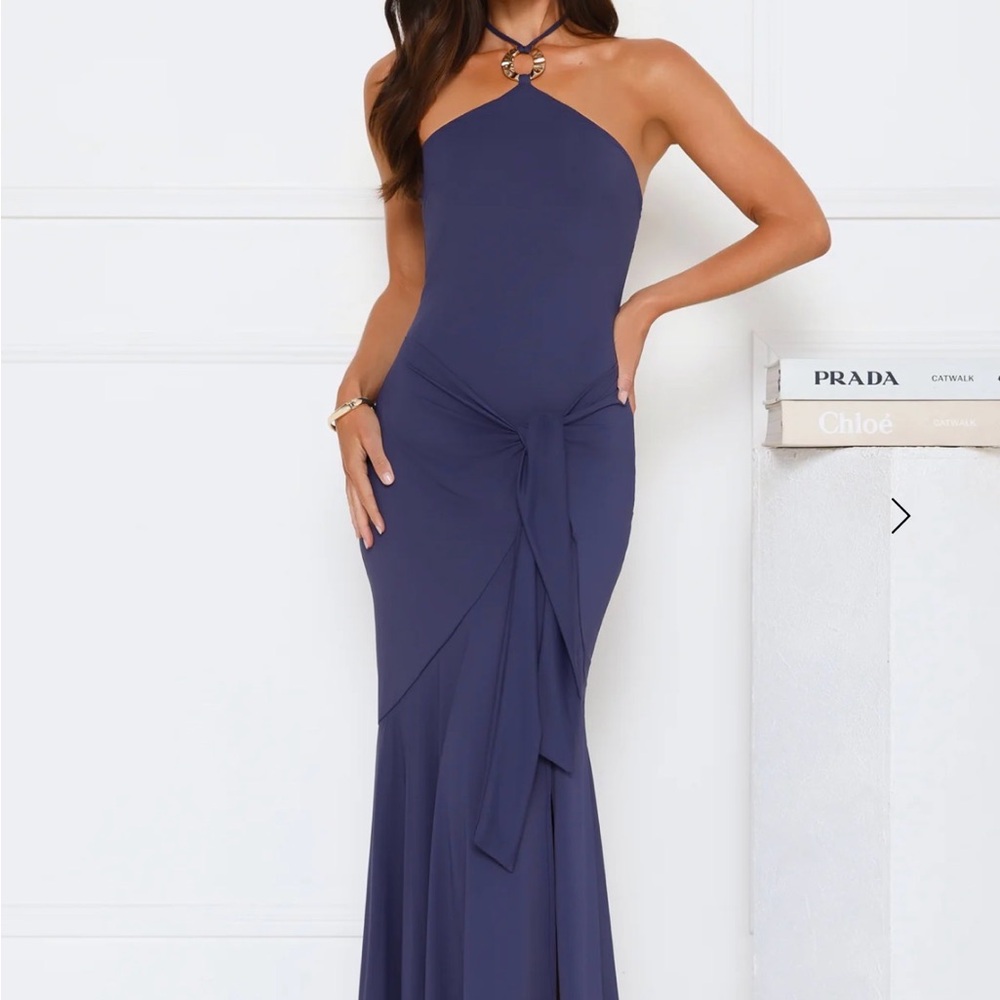 Hello Molly One Shoulder Navy Dress
